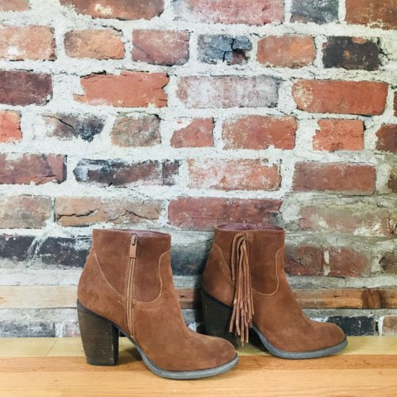 Dark brown suede fringe booties - Picture 5 of 5